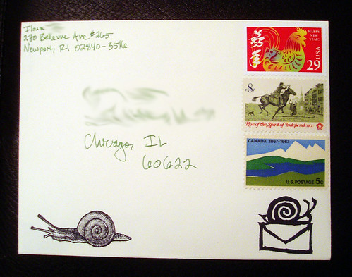Outgoing 30 Dec snailies with vintage stamps