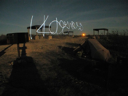 Tagging the night in Seminole National Park, Texas, USA