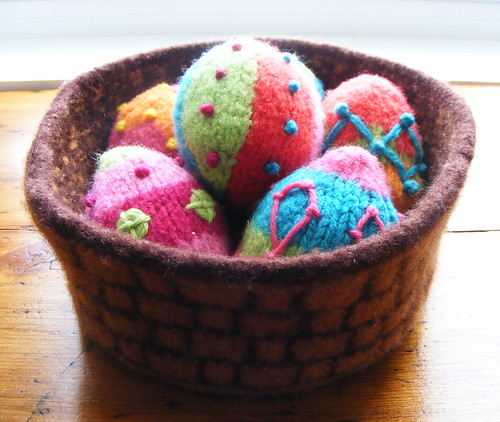 easter eggs in a basket pictures. Felted Easter Eggs and Basket