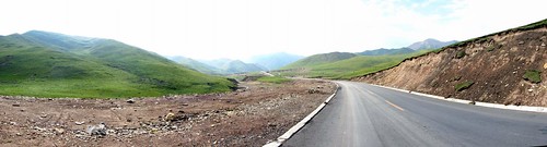 Smooth roads near O-po, Qinghai Province, China