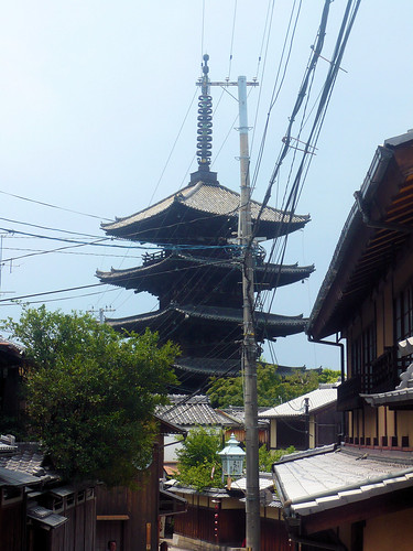 Pagoda and wires