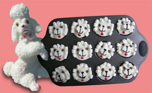 Poodle cupcakes