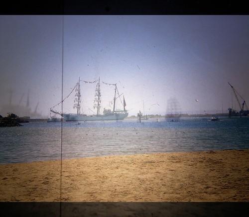 Collage of Tall Ship "Gloria" through the Viewfinder