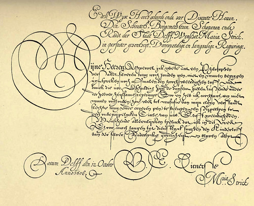 41- Escritura holandesa de Tooneel der loflijcke Schrijfpen realizada por Maria Strick 1607