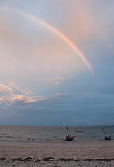 Rainbow and Boat at Vilanculos