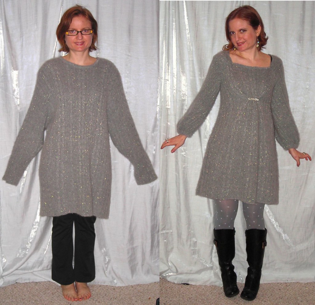 The Slapdash Sewist: Oversized Sweater to Sweaterdress