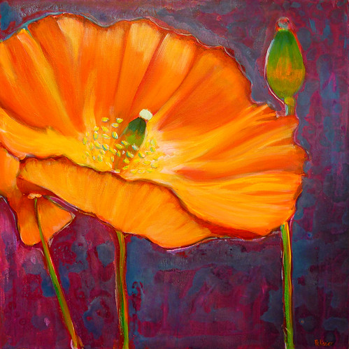 Poppy Dance: Acrylic and pastels flower painting time lapse video