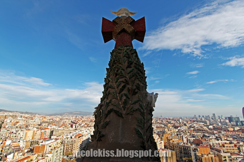 cross and barcelona city