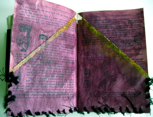 Altered book workbook:  2-page spread