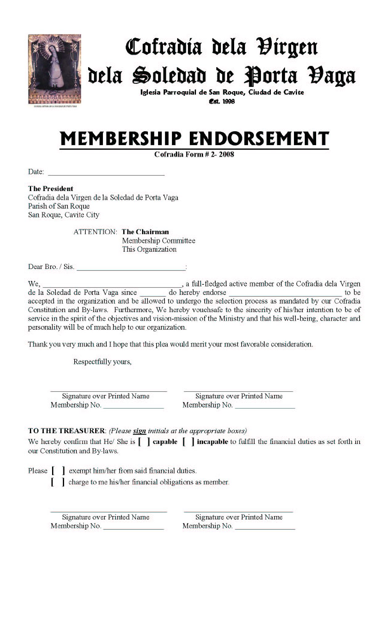 membershipENDROSEMENT-SOLEDAD