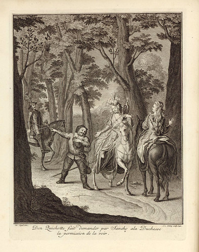 003- Don Quijote a traves de Sancho pide permiso a la duquesa para hablarle-1746
