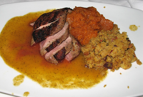Roasted Duck Breast with Barq's Candied Sweet Potatoes