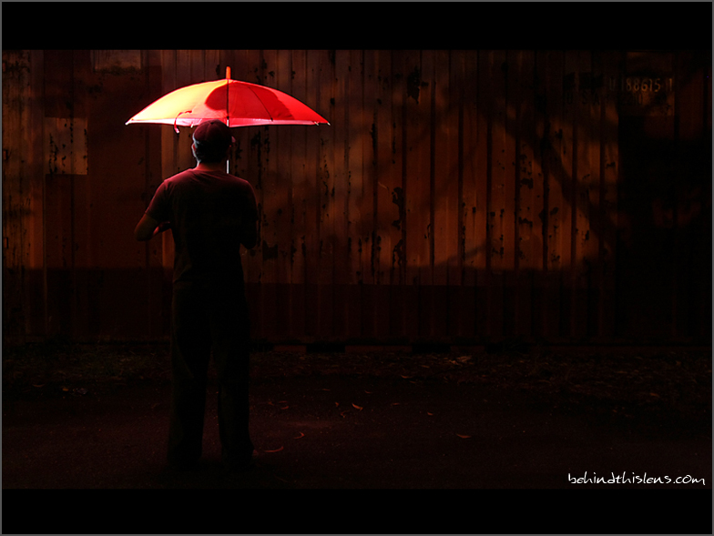 red umbrella.