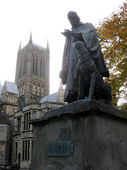 Tennyson statue outside Lincoln Cathedral