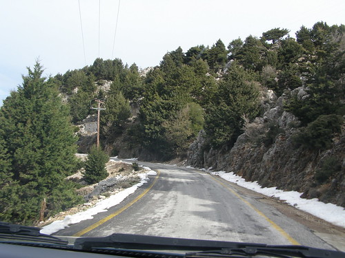 road leading up to omalos hania chania