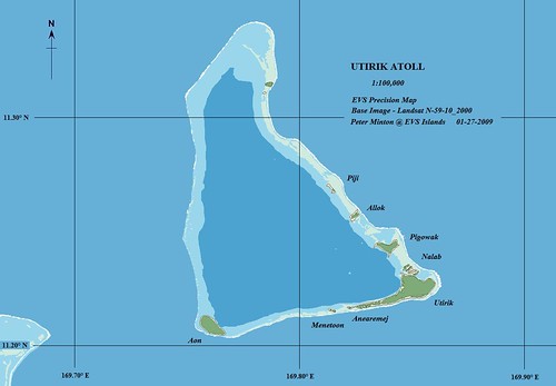 Utirik Atoll - EVS Precision Map (1-100,000)