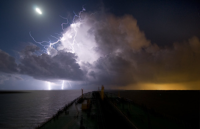 Lightning on Galveston Bay