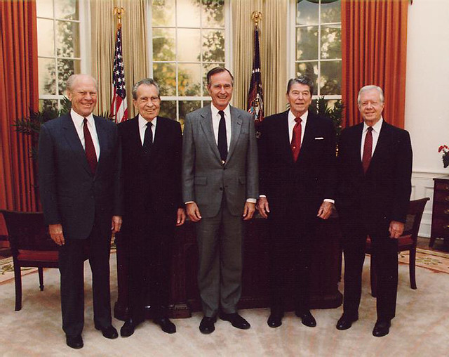 1991 Five Former Presidents Gerald Ford, Richard Nixon, George H W Bush, Ronald Reagan, & Jimmy Carter by Beverly & Pack