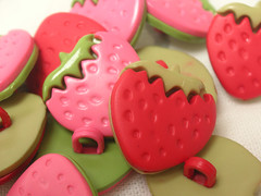 Flat Strawberry Buttons