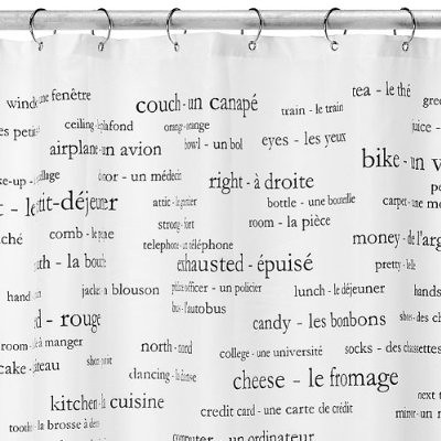 French Vocab Shower Curtain
