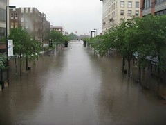 3rd Ave Cedar Rapids from Skywalk - Iowa flood
