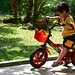 My son with his new bicycle