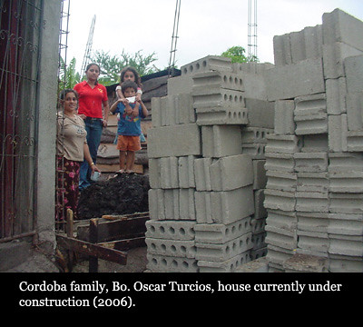 Currently Under Construction. Cordoba family Bo Oscar Turcios house currently under construction (2006)