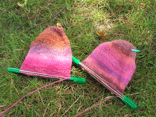 handspun socks - two toes (by aswim in knits)