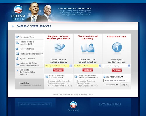 Barack Obama - Overseas Voter Services - 12/29/08