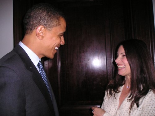 Fran Drescher with Barack Obama