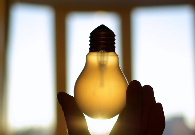 A light bulb used to illustrate a bright idea for innovation