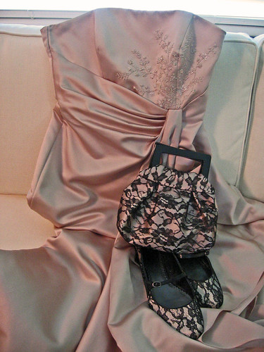 bridesmaid dress and matching bag