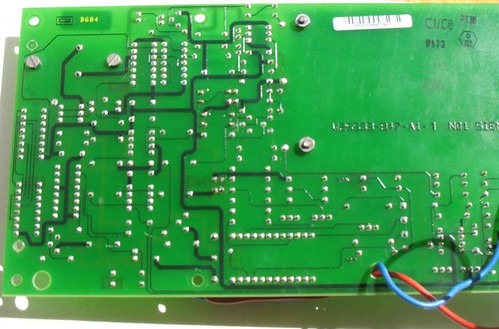Imagen:Placa de circuito impreso de la unidad de entrada mezclador de conversión y circuito de medida.