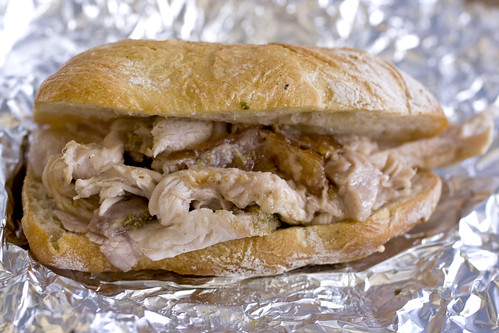 Another view of the Porchetta Sandwich