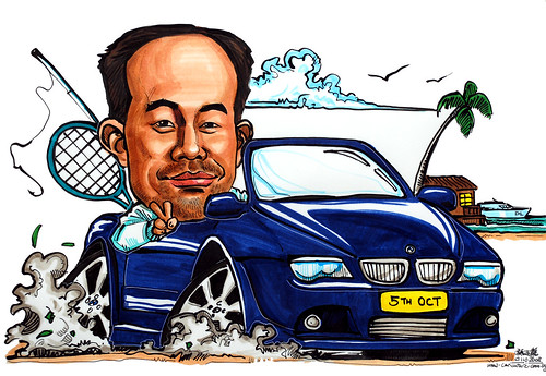 Car caricature BMW 6 series