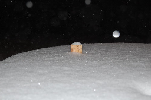 Snow on the picnic table