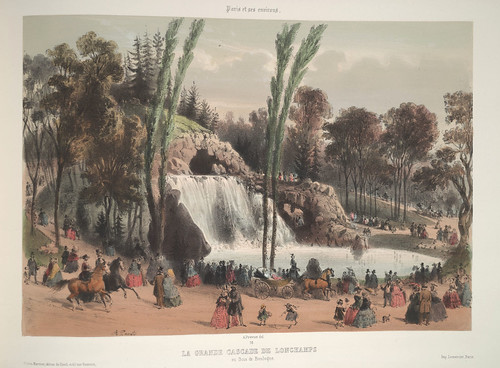 020- Alrededores de Paris- La gran cascada de Lonchamps en el bosque de Boulogne