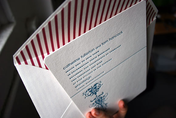 Cavall letterpress wedding invitation - reds and blues - by Smock 
