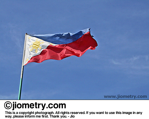 Philippine flag, waving high