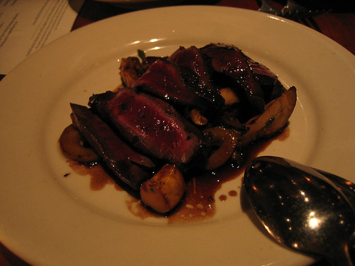 Grilled beef heart with roasted golden beets