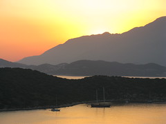 Sunset on the Aegean sea, Turkey