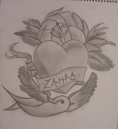heart tattoo sketch. Heart tattoo sketch