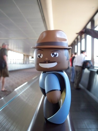 Lando on a moving walkway in Phoenix