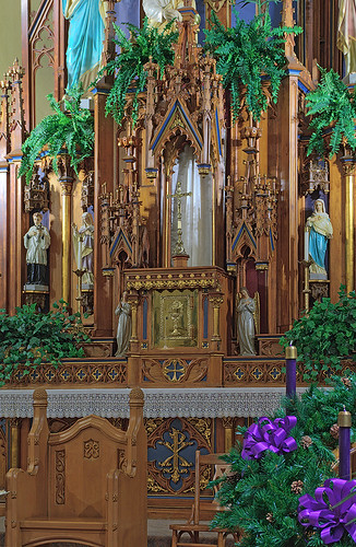 Saint Cecilia Roman Catholic Church, in Bartelso, Illinois, USA - high altar
