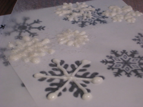 piping snowflakes