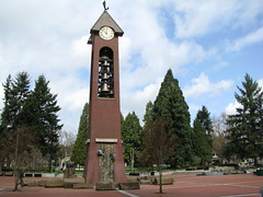 Salmon Run Bell Tower in Esther Short Park in Vancouver Washington
