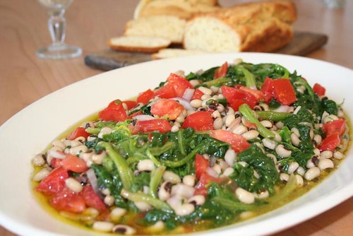 Spinat und Bohen Salat