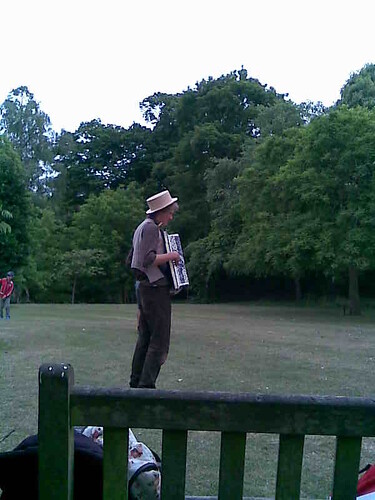 Robert Miles playing accordian