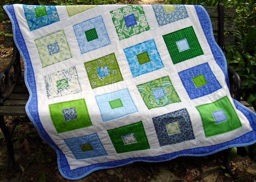 blue green quilt
