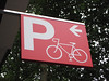 Hinweisschild für einen Fahrradparkplatz